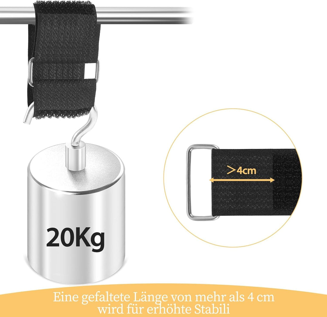 10m x 5cm Klettband mit 30 Schnallen, Breit Klett Kabelbinder Wiederverschliessbar, Frei Zuschneidba