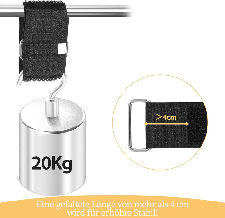 10m x 5cm Klettband mit 30 Schnallen, Breit Klett Kabelbinder Wiederverschliessbar, Frei Zuschneidba
