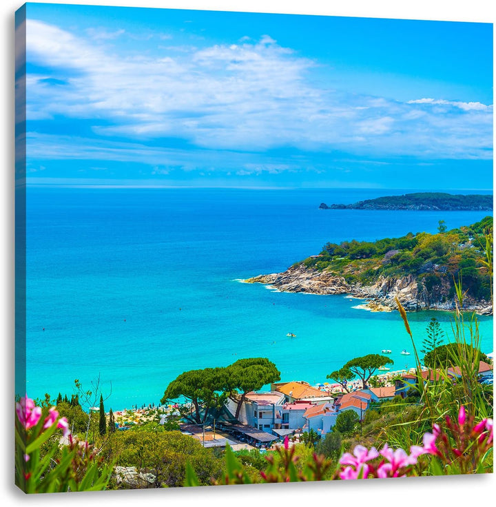 Pixxprint Panorama an der Toskana als Leinwandbild Quadratisch/Grösse: 70x70 / Wandbild/Kunstdruck/f