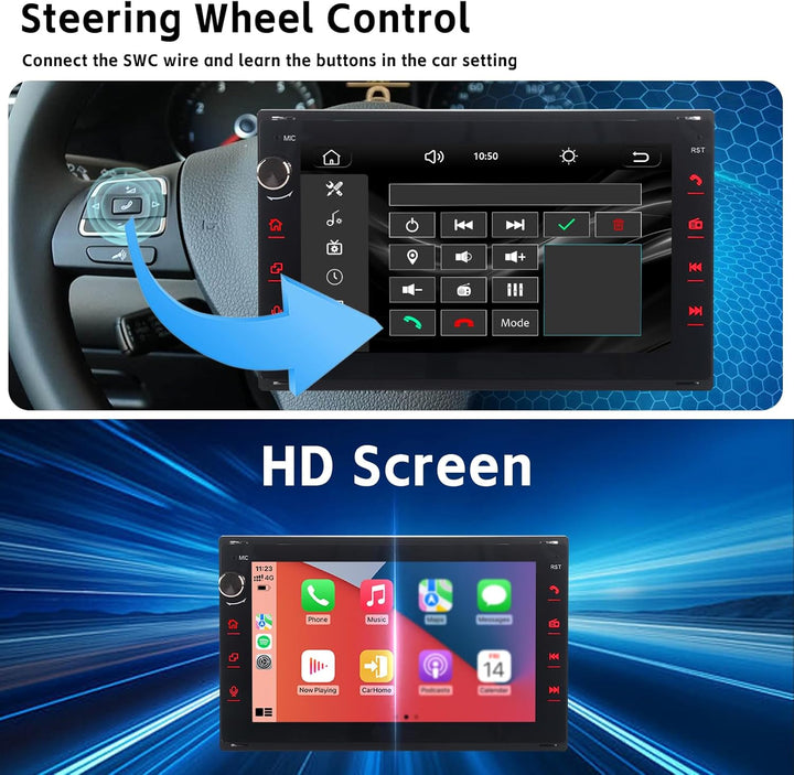 Autoradio für VW Golf 4 T5 Bora Polo Passat B5 Jetta Seat Skoda Leon 1998-2006, Stereo Radio Touchsc