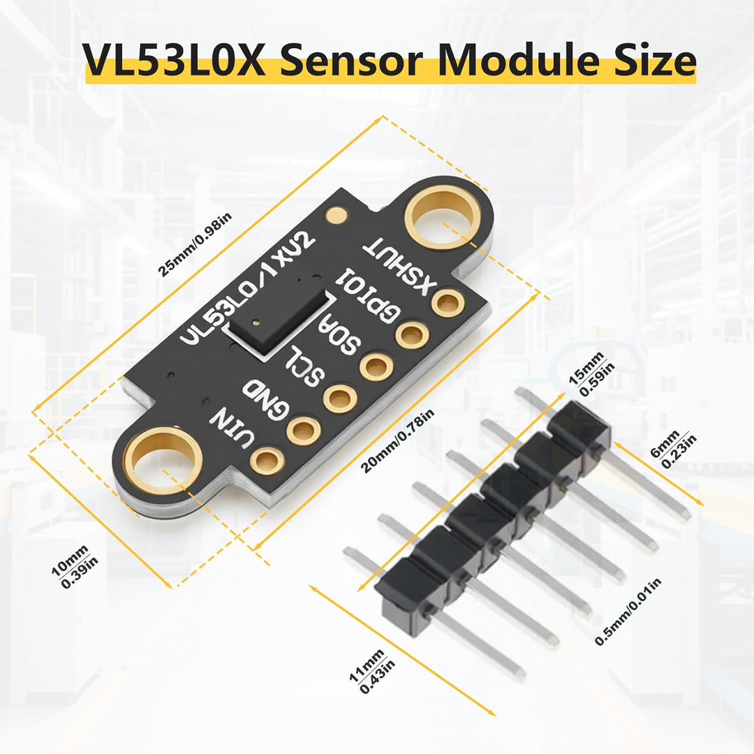 VL53L0X Laser Distanzsensor,VL53L0X V2 Laser-Abstandssensor-Modul,VL53L0X Time-of-Flight-Entfernungs