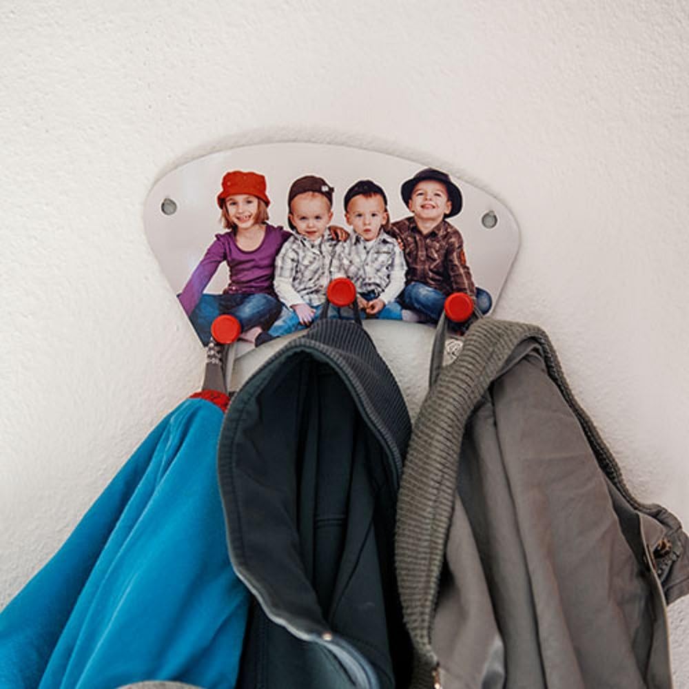 Wandgarderobe für Kinder mit Foto und Text Name selbst gestalten und personalisieren, Kinderwandgard