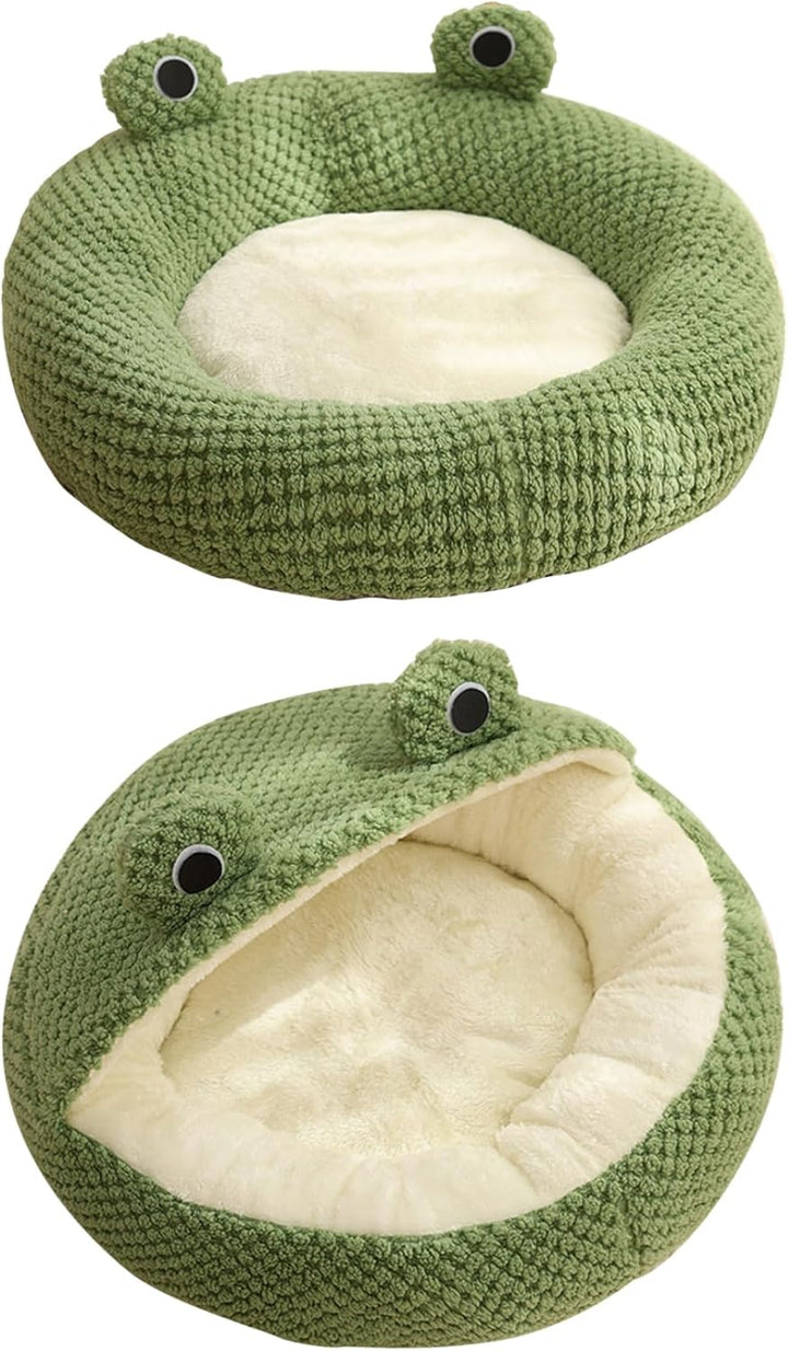 Katzen Donut Bett Frosch KäTzchen Bett Lang PlüSch Winter Herbst Thermisch Niedlich Cartoon rutschfe