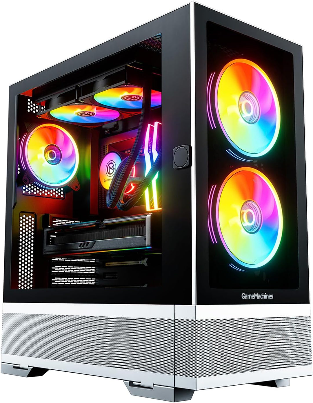 GameMachines Element, Snow Edition, ATX PC Gaming Gehäuse, inklusive 3 A-RGB Lüfter Element Weiss, E