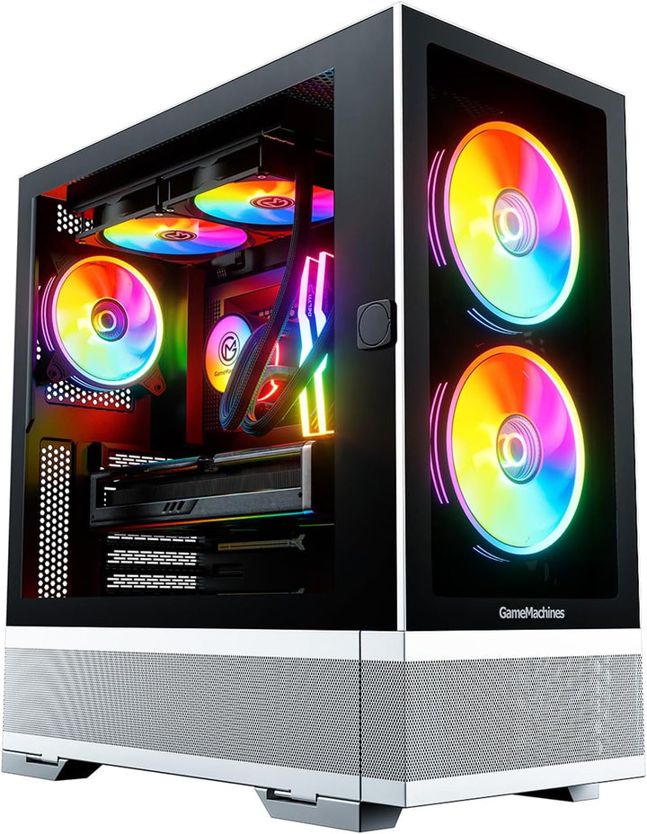 GameMachines Element, Snow Edition, ATX PC Gaming Gehäuse, inklusive 3 A-RGB Lüfter Element Weiss, E
