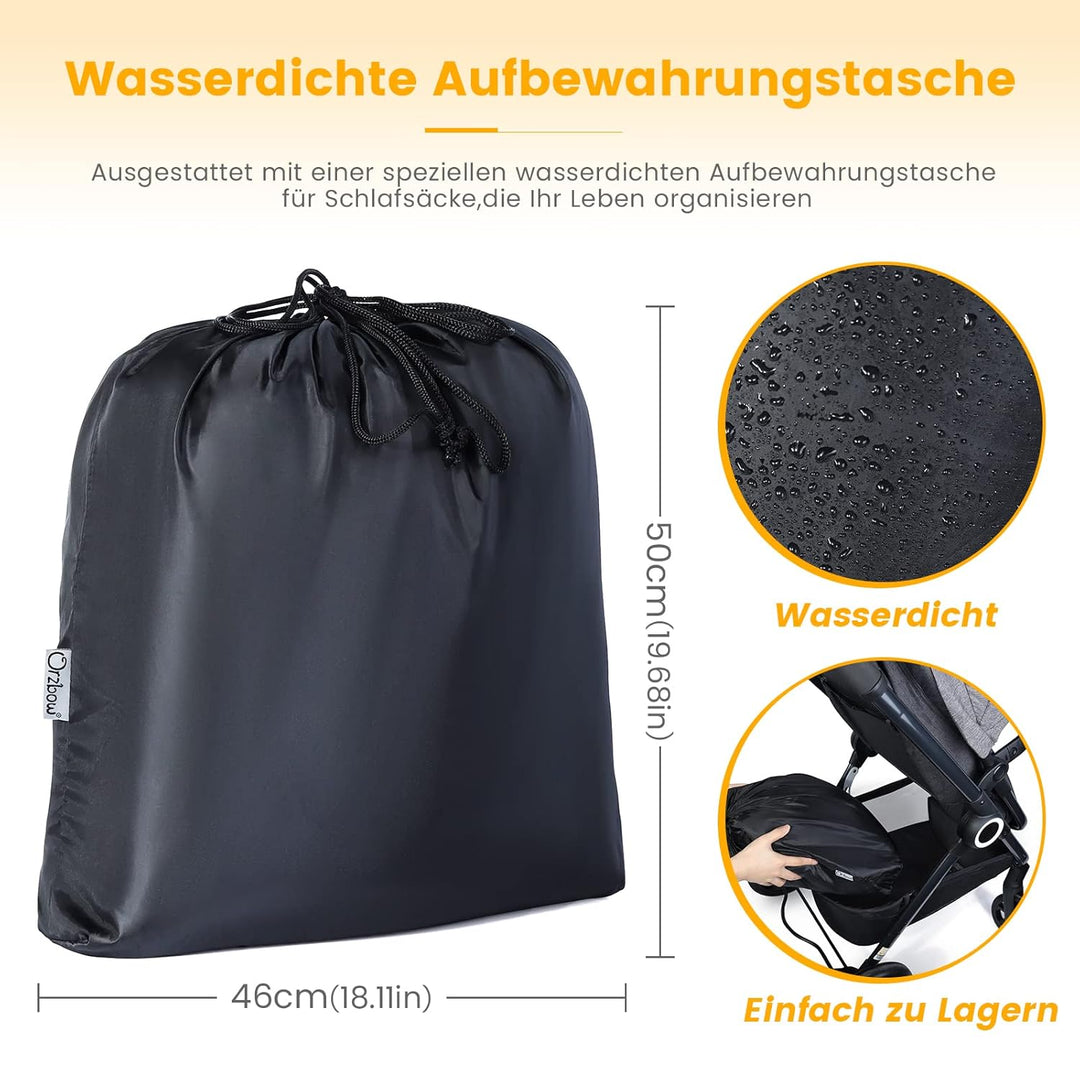 Orzbow Winter Fusssack für Kinderwagen,Baby Fusssack für Buggy mit Kapuze mit Kordelzug,Warmes Polar