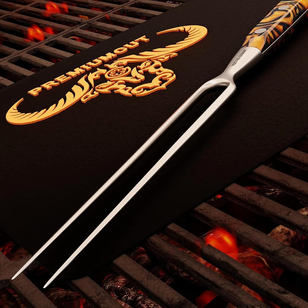 Giesser seit 1776 - Made in Germany - Tranchiergabel 21 cm Spicy Orange, PremiumCut Fork No 1, Fleis