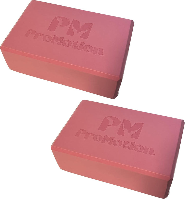 PM ProMotion Yoga Blöcke 2er Set aus Eva Schaumstoff 190g Yogaklotz Yoga oder Pilates Meditiation Fi