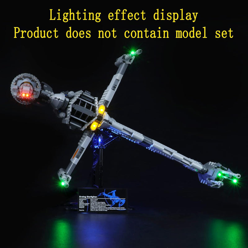 GEAMENT LED Licht-Set Kompatibel mit Lego UCS B-Wing Fighter (B-Wing Starfighter) - Beleuchtungsset