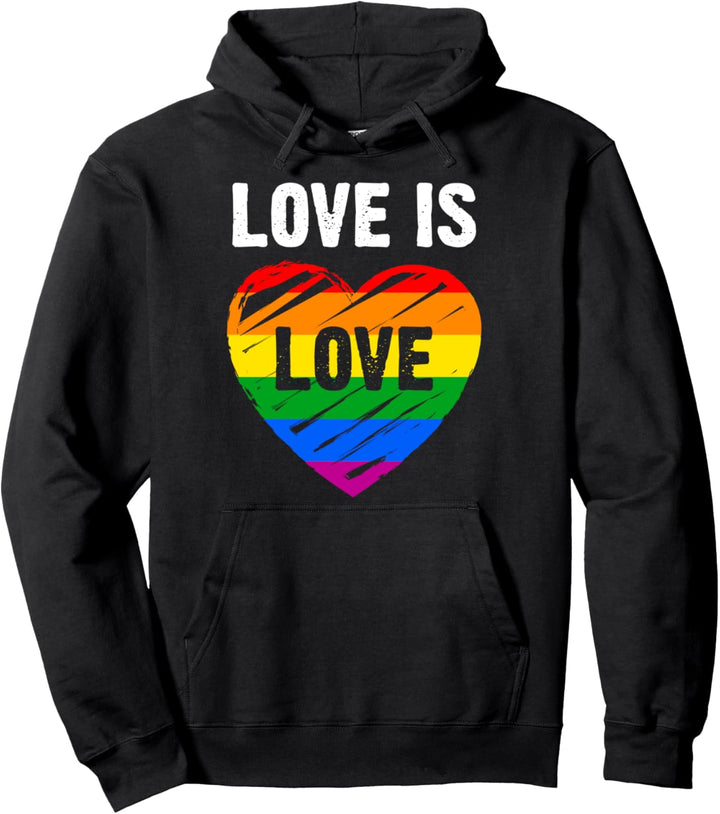 LGBT Flagge, Regenbogen Herz, Love is Love Pullover Hoodie
