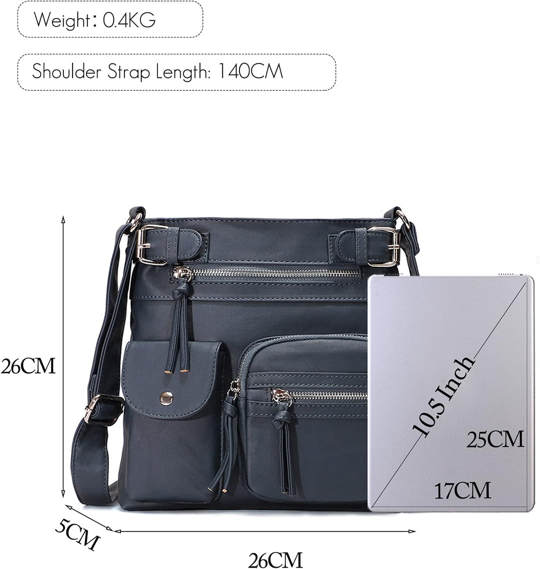 FANDARE Leichte Schultertasche Umhängetaschen Damen Schulranzen Handtaschen Klein Frauen PU Leder Wa