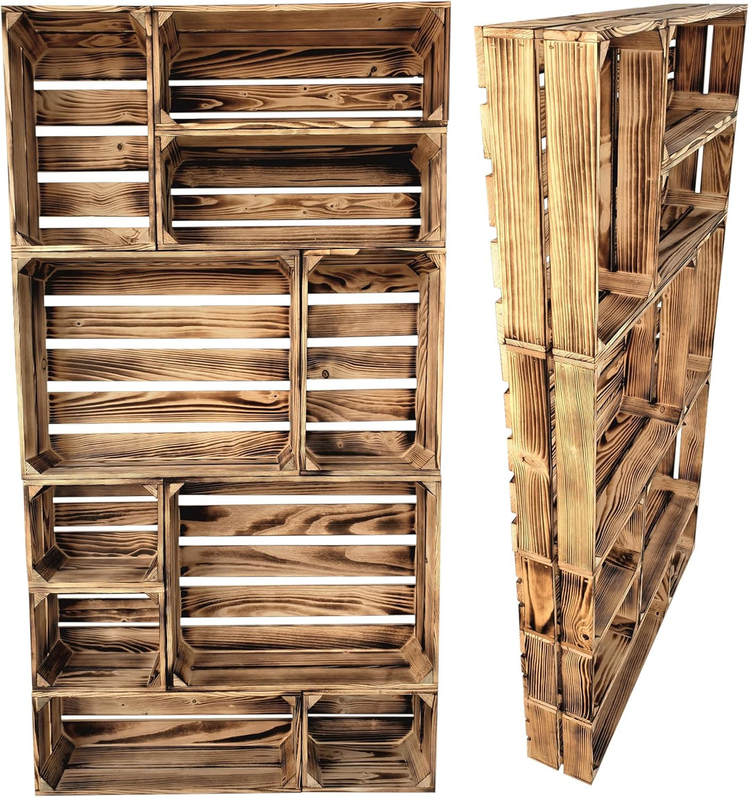 2er Set Holzkiste Klein Aus Holz - massive Weinkisten Vintage 25x20x15cm - Holzbox Für Aufbewahrung,