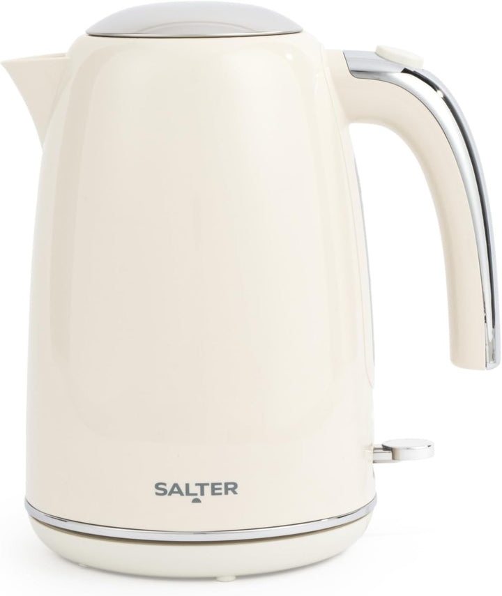 Salter Retro Cream 1,7L Wasserkocher - 2.2 Kw Kannen-Wasserkocher, 360° Sockel, Abnehmbarer Kalkfilt