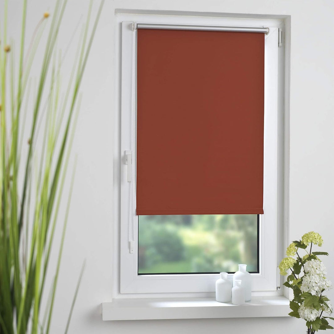 Liedeco® Rollo Klemmfix Thermobeschichtet - 120 x 150 cm Terracotta (BreitexHöhe) / lichtundurchläss