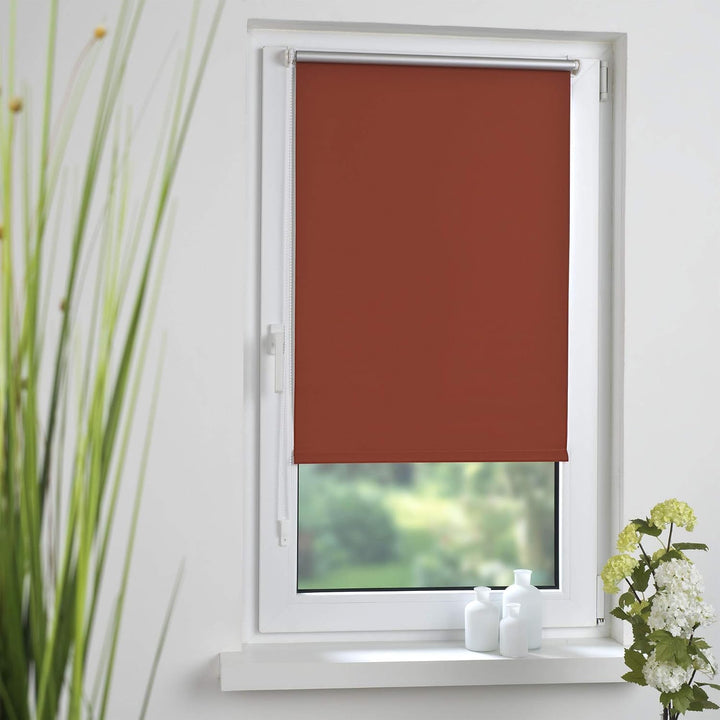Liedeco® Rollo Klemmfix Thermobeschichtet - 120 x 150 cm Terracotta (BreitexHöhe) / lichtundurchläss