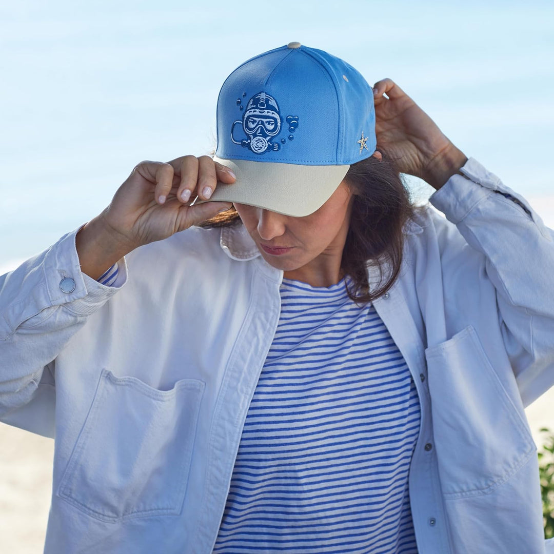 Cadency® Baseball Cap Diver, Damen und Herren Tauchercap, Blau, Unisex, Grössenverstellbar