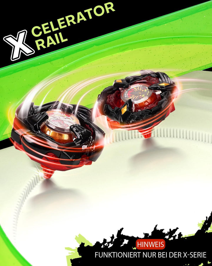 X Stadium Arena Set - 6 Kampfkreisel, 2 Launchers und 1 Xtreme Arena mit X-Celeration Rail, Battle K