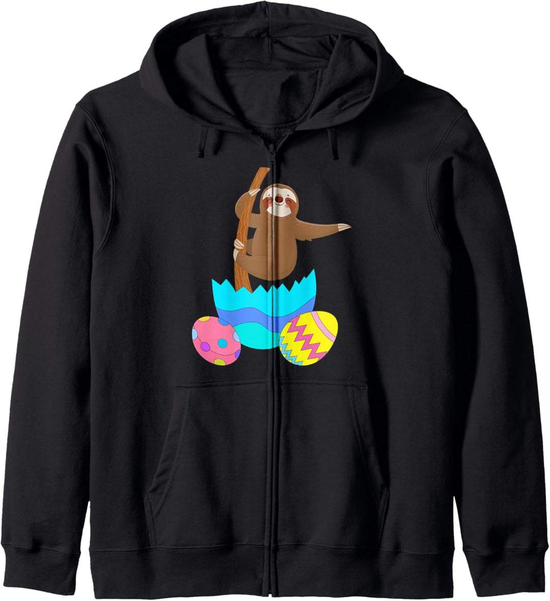 Osterfaultier Niedliche Jagd Eier Faultier Hase Kapuzenjacke