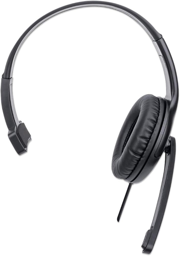Manhattan Mono-Over-Ear-Headset (USB), Mikrofonarm (gepolstert), Einzelhandelsverpackung, verstellba