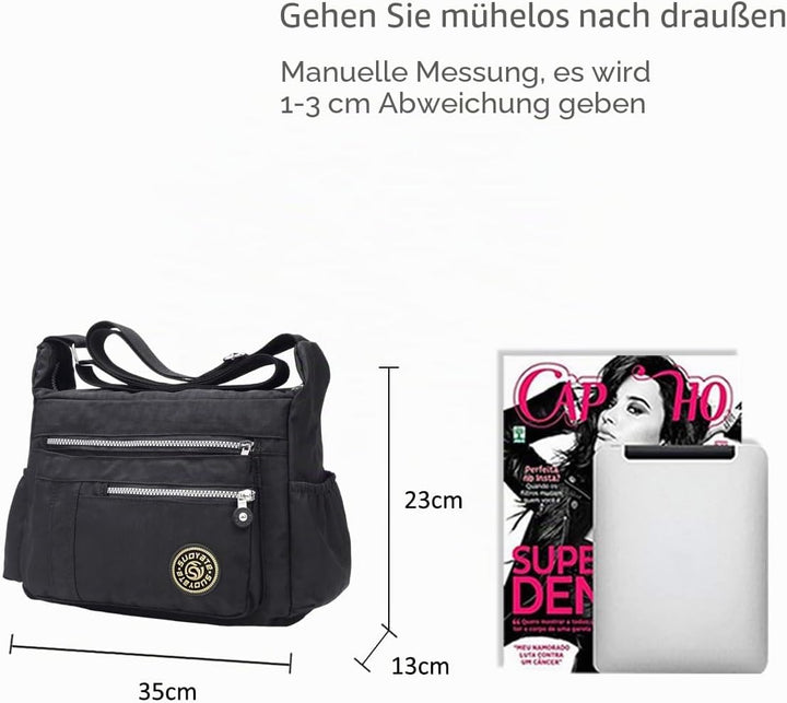 NICOLE & DORIS Damen Umhängetasche Lässige Schultertasche Frauen Handtasche Reissverschluss Tasche m