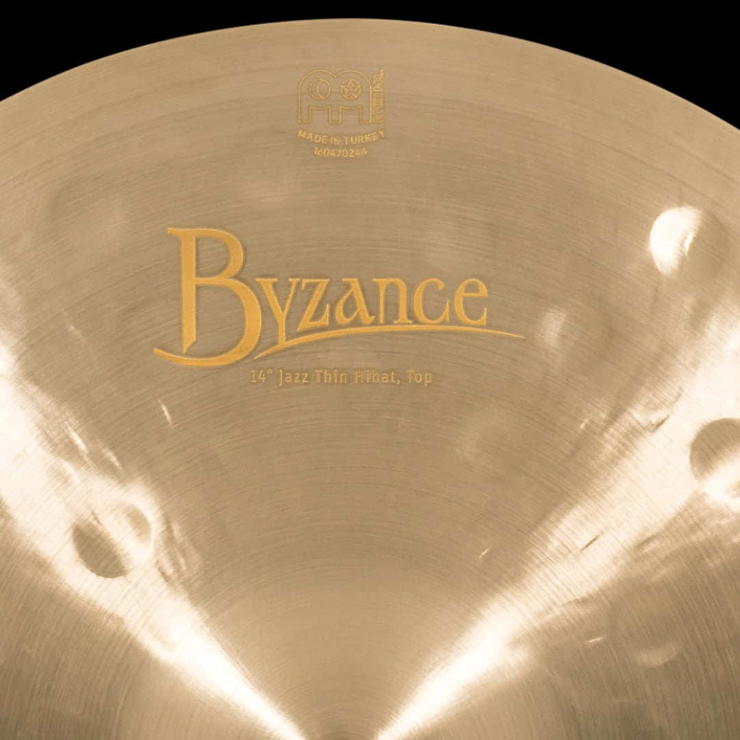 Meinl Cymbals Byzance Jazz Hihat Thin 14 Zoll (Video) Schlagzeug Becken – Paar – (35,56cm) B20 Bronz