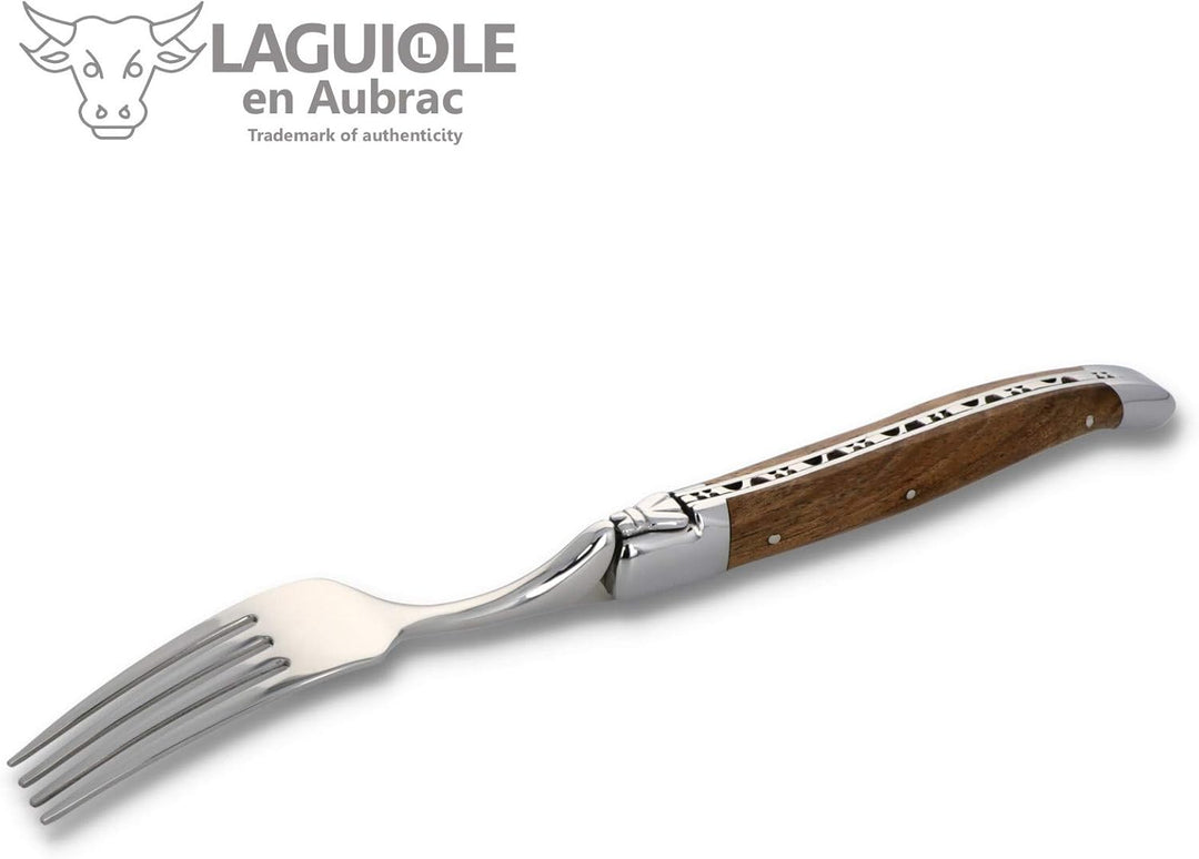 LAGUIOLE en Aubrac 6er Set Gabeln - Gemischte Hölzer Passend zu den Steak-Messern aus Frankreich Sta