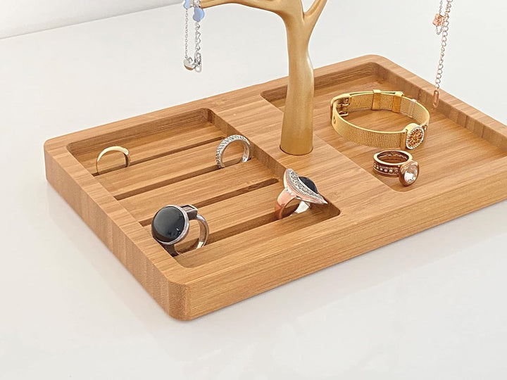 Schmuckbaum Weiss Gold, Schmuckhalter Weiss, Schmuckständer Schwarz, Schmuckaufbewahrung Rose Gold W