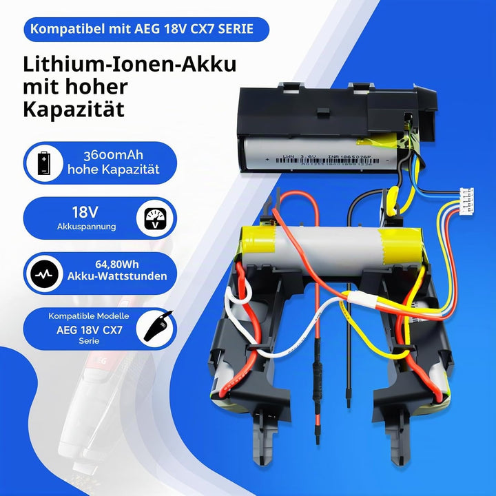 CITYORK 18V 3600mAh Lithium Battery for Electrolux AEG CX7,Compatible with AEG CX7-2-45AN,CX7-2-35RM