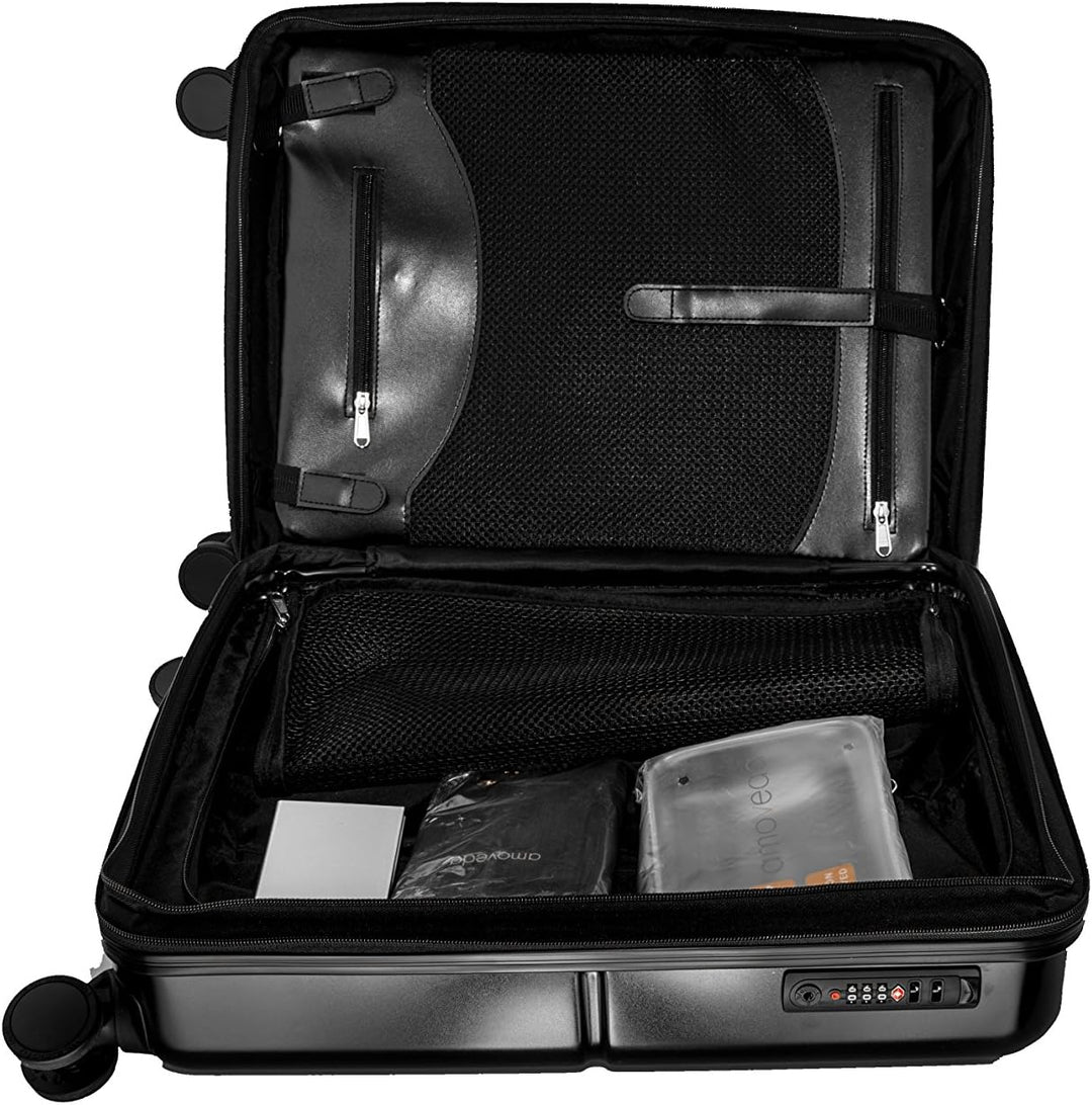Amoveda Handgepäck Trolley Koffer mit Waage im Griff, Powerbank ,TSA, Notebookfach, 4 Rollen, Erweit