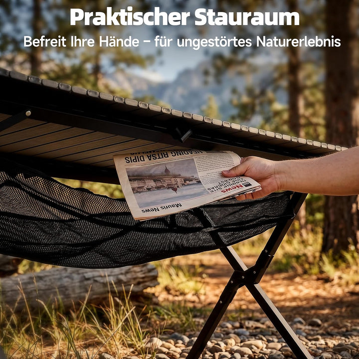 HAUSPROFI Campingtisch Klappbar 120x70x70cm Gross für 4-6 Personen, Klapptisch Aluminium 100 kg Bela