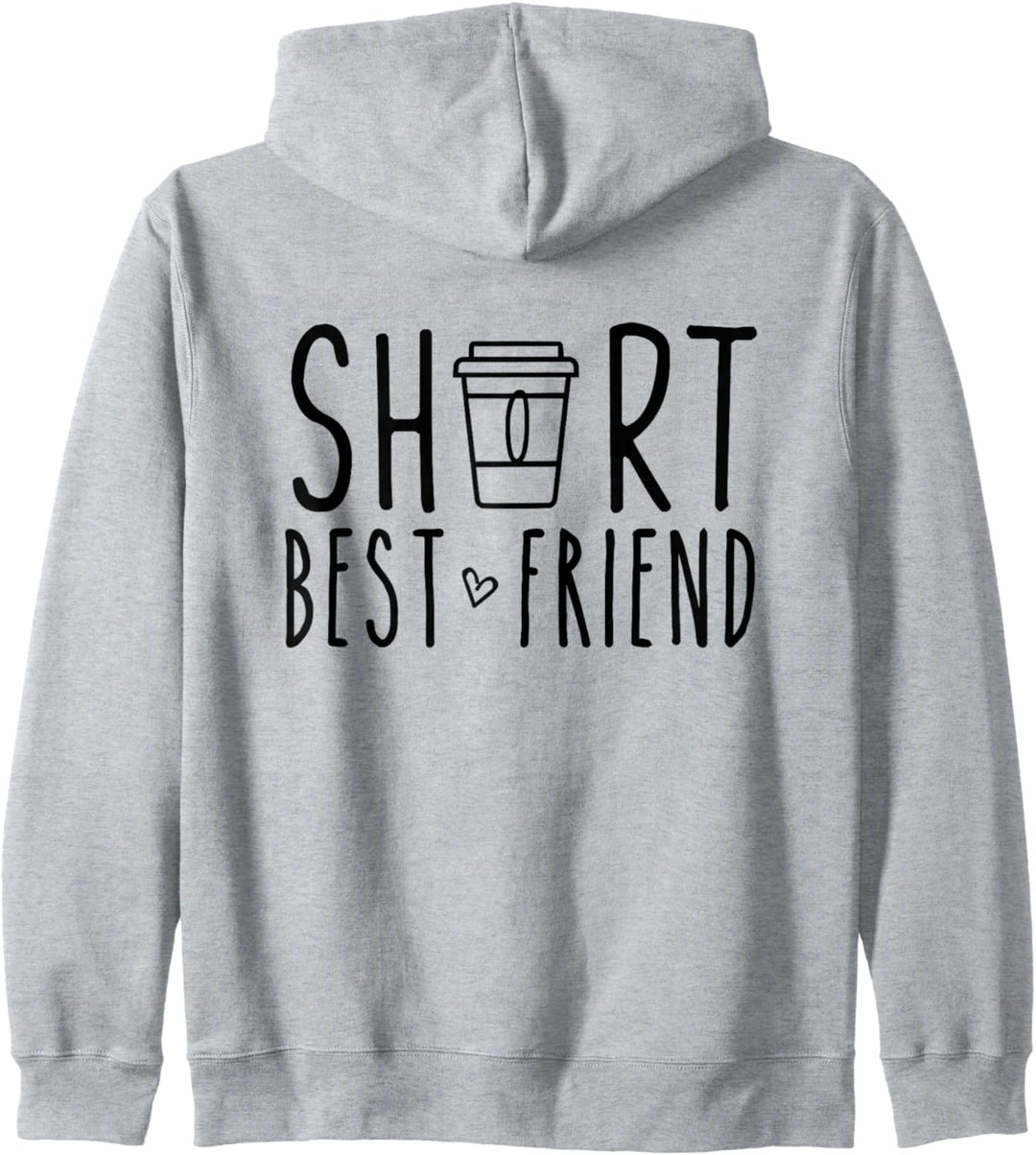 Kurzer Bester Freund Lustige Kaffee Passende BFF Zwei Bestie Kapuzenjacke