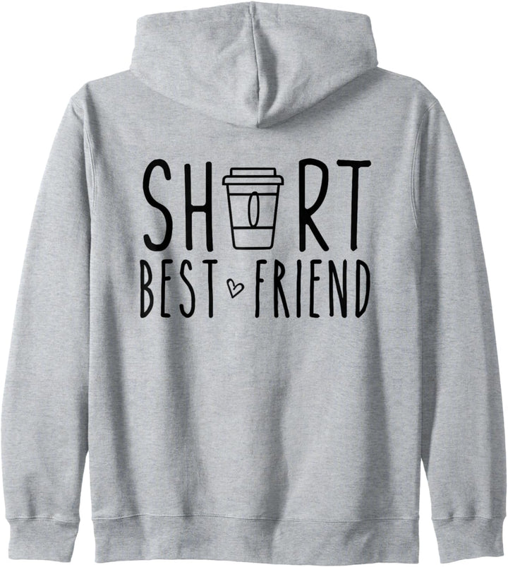 Kurzer Bester Freund Lustige Kaffee Passende BFF Zwei Bestie Kapuzenjacke
