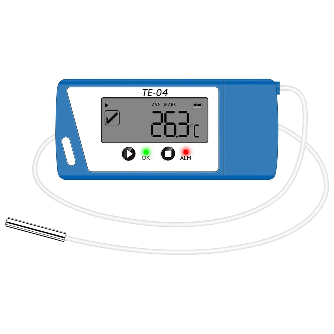 ThermElc TE-04 ET Temperatur Logger mit externer Sonde, grossem Display, Aufzeichnungspausenfunktion