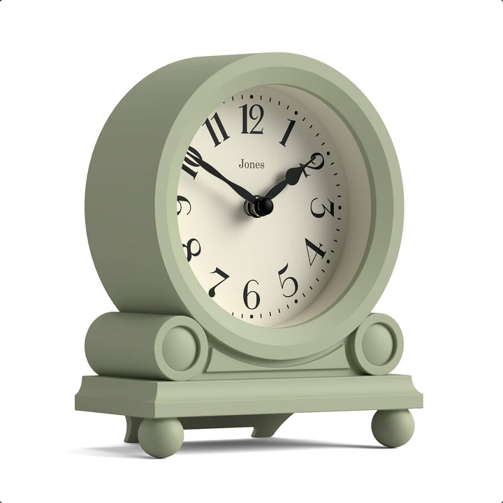 JONES CLOCKS® Maida Vale kaminuhr | Kleine traditionelle schreibtischuhr | Salbeigrün | Hübsch und c
