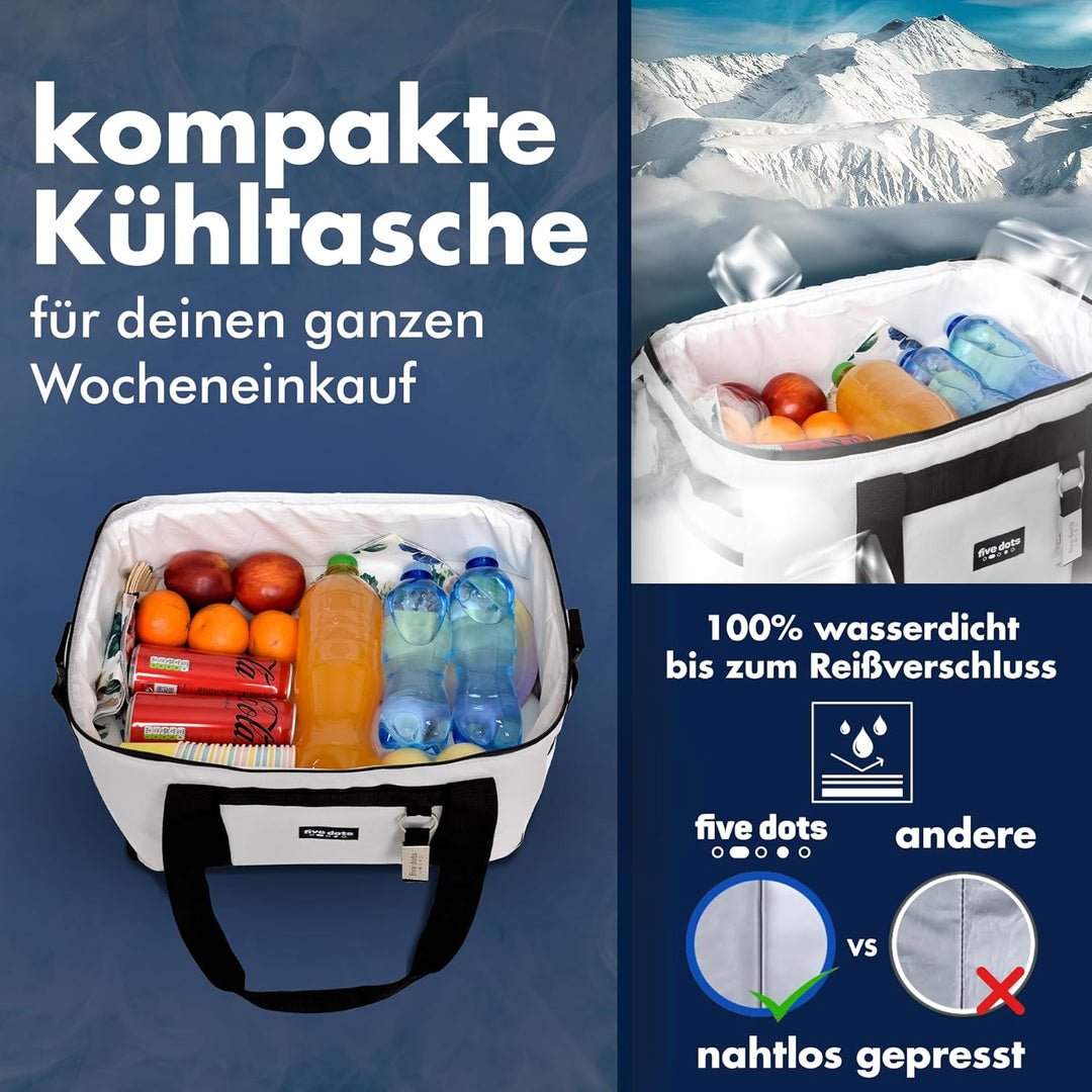 Kühltasche faltbar zum Einkaufen & Picknick - Kühltasche gross Auto als Thermotasche & Picknicktasch