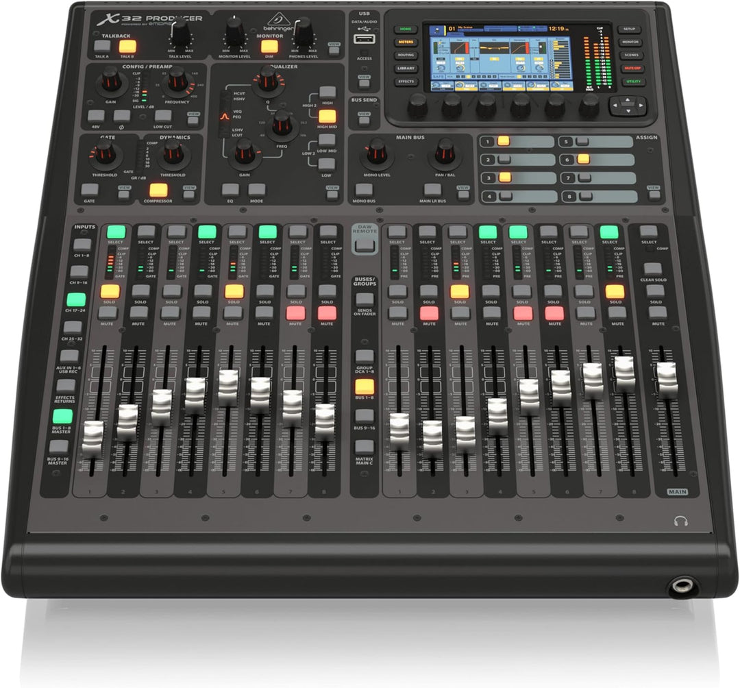 Behringer X32 PRODUCER Rackmontierbares digitales Mischpult mit 40 Eingängen, 25 Bussen, 16 programm