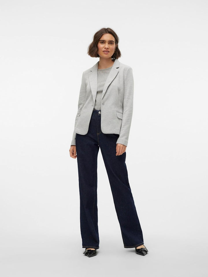 VERO MODA Female Einreihiger Blazer VMJULIA Blazer 34 Light Grey Melange, 34 Light Grey Melange