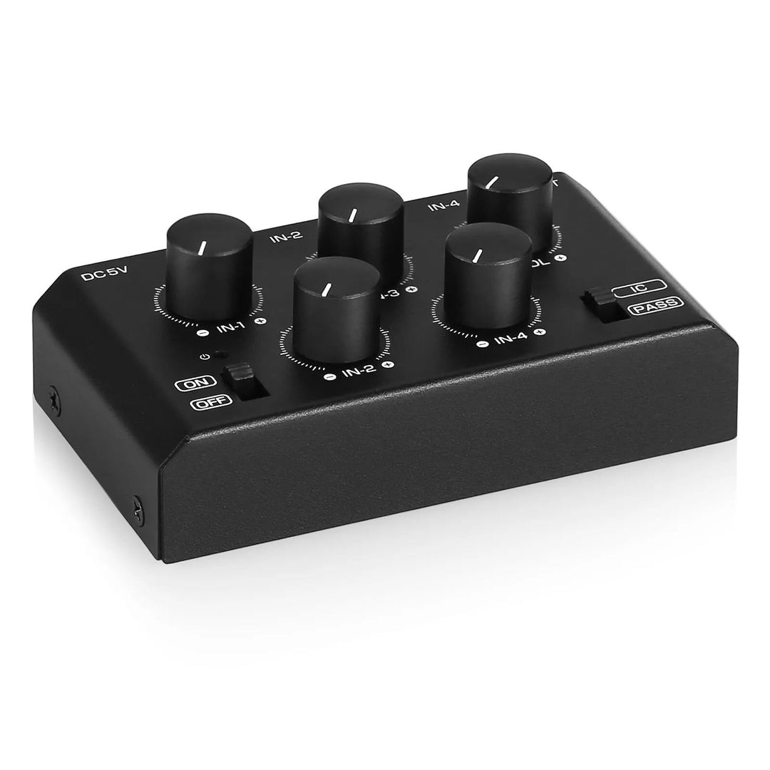 Mini Stereo-Audiomixer mit 4 Kanälen und sehr geringem Rauschen für Heim/Studio/Bar Line-Mixer (MC5-