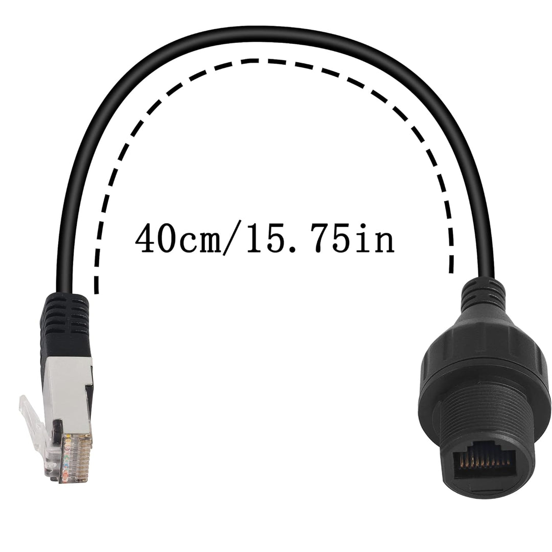 QIANRENON RJ50 10P10C Panel Mount Waterproof Connector CAT5e RJ50 Male to Female Outdoor Communicati