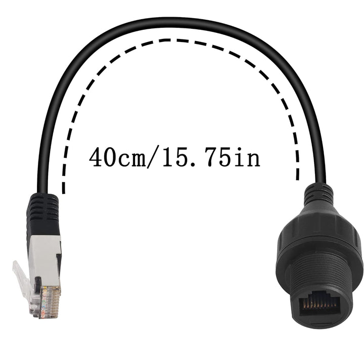 QIANRENON RJ50 10P10C Panel Mount Waterproof Connector CAT5e RJ50 Male to Female Outdoor Communicati