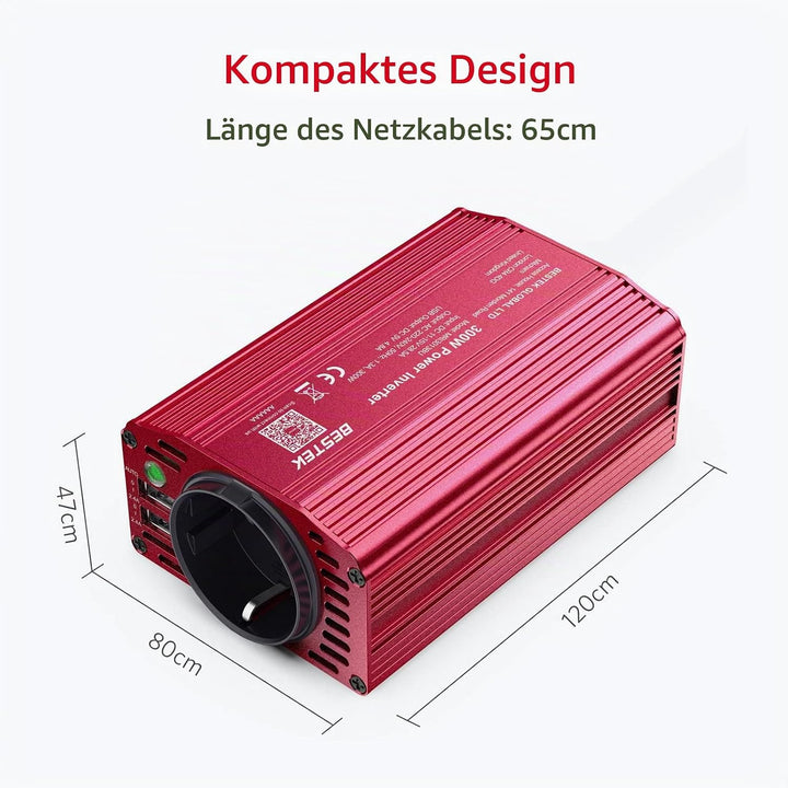 BESTEK Spannungswandler 12v 230v 300W Modifizierte Sinus Wechselrichter 12 V auf 230V Spannungswandl