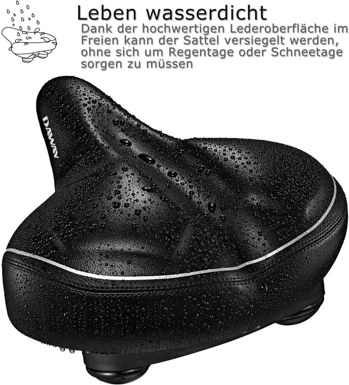 DAWAY Übergrosser Bequemer Fahrradsattel City - C40 Extra Weicher Schaum gepolstert Fahrrad Sattel f