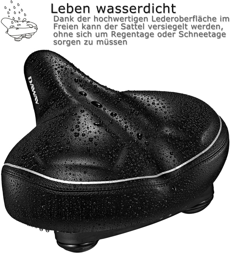 DAWAY Übergrosser Bequemer Fahrradsattel City - C40 Extra Weicher Schaum gepolstert Fahrrad Sattel f