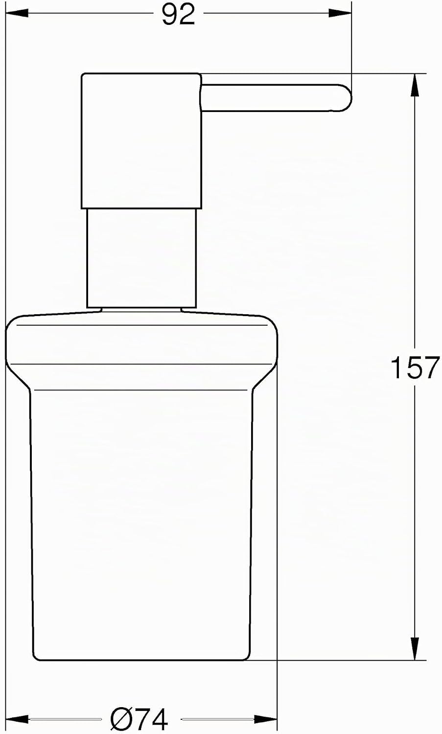 GROHE Start - Füllmenge 160 ml, Materiel: Glas/Metall, langlebig), chrom, 41188000