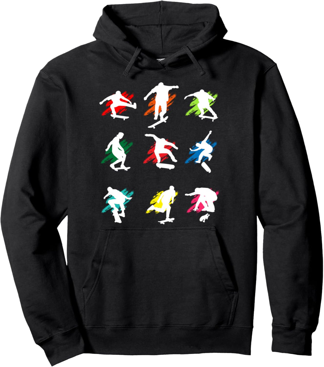 Kickflip Halfpipe Ollie Skateboard Trick Skaten Geschenk Pullover Hoodie