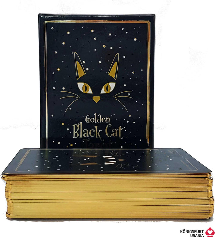 Golden Black Cat Tarot - Hochwertige Stülpdeckelschachtel mit Goldfolie: 78 Karten mit Golddruck und