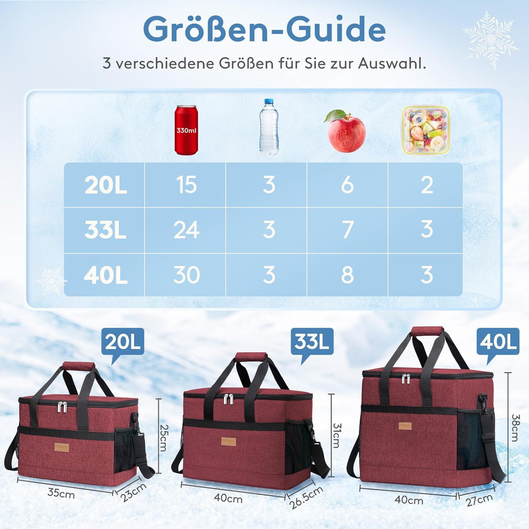 Lifewit 20L Kühltasche Gross faltbar Kühlkorb Kühlbox Isoliertasche Thermotasche Picknicktasche für