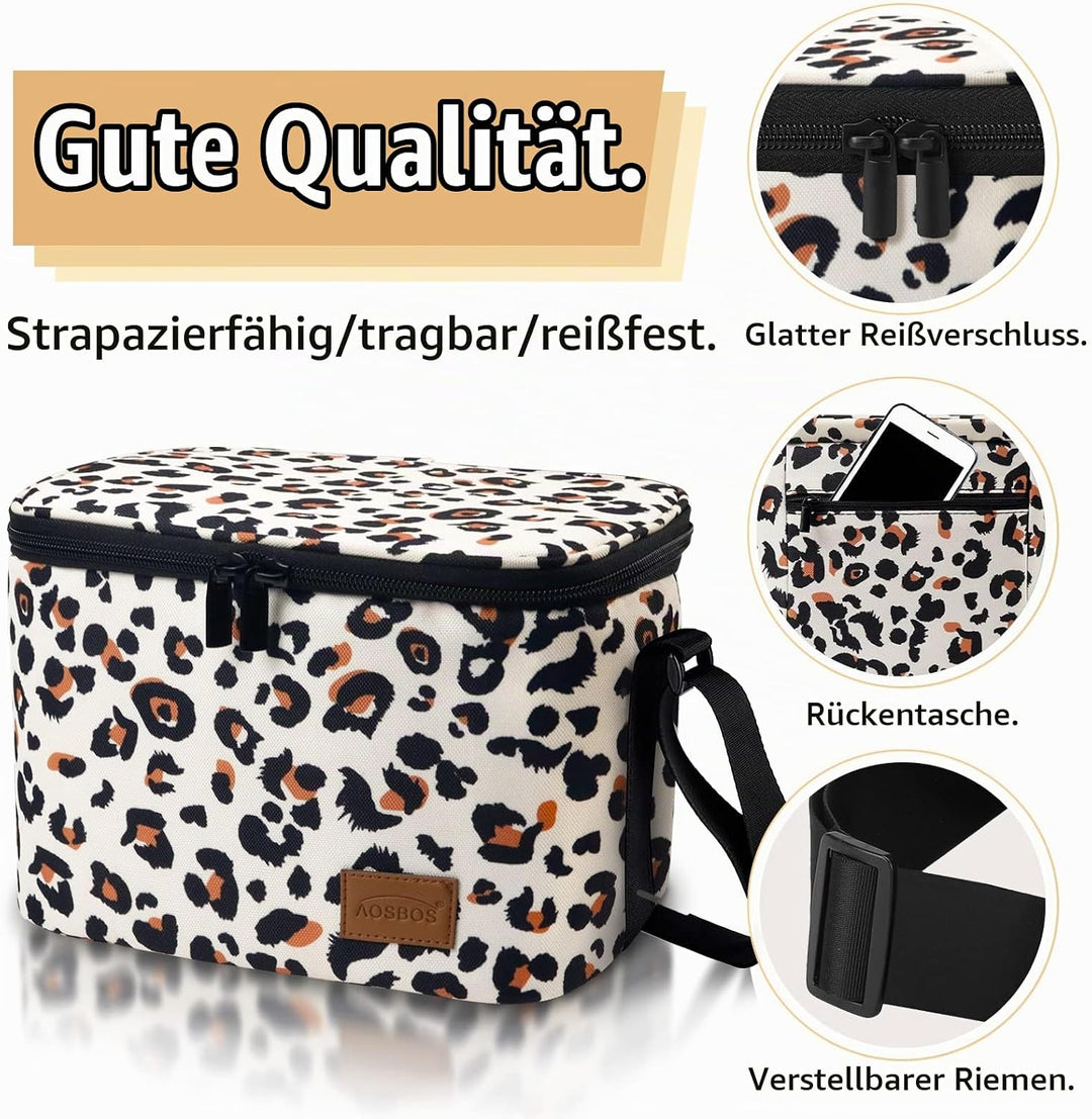 Kühltasche Klein Leicht Lunch Tasche Isoliertasche zur Arbeit Schule Faltbar Wasserdicht Lunchbag Re