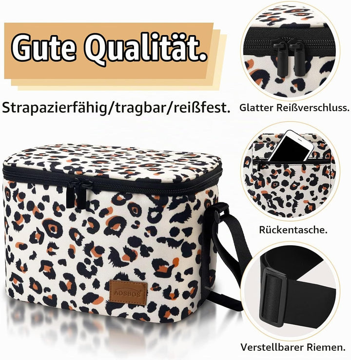 Kühltasche Klein Leicht Lunch Tasche Isoliertasche zur Arbeit Schule Faltbar Wasserdicht Lunchbag Re