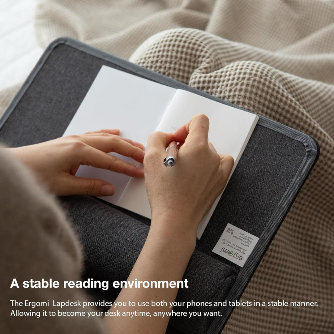 ergomi Kleines Laptopkissen Schoss | Tragbare Laptopunterlage mit Kissen, Handgelenkstütze | Lesen A